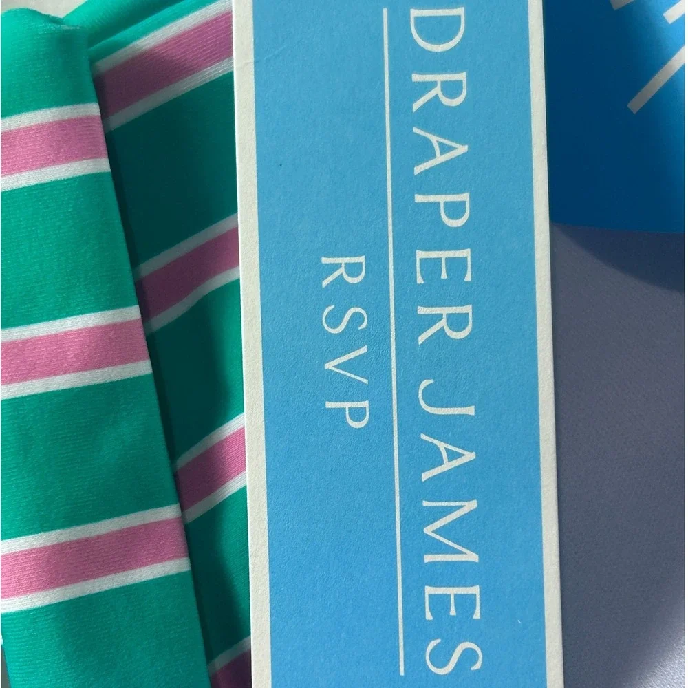 Draper James RSVP Prep In Your Step Striped Bikini Set Green Pink Size Small NEW